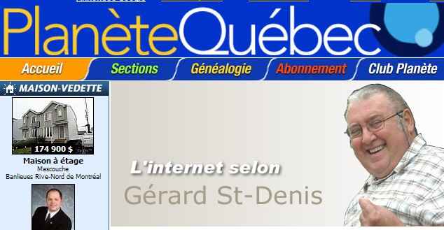 capture d'écran page parue le 19 octobre 2007 sur Planète Québec