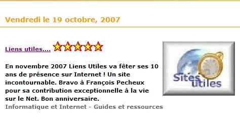 capture d'&eacute;cran page parue le 19 octobre 2007 sur Plan&egrave;te Qu&eacute;bec