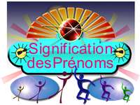 Signification des Pr�noms