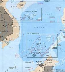 Carte des &icirc;les Spratleys