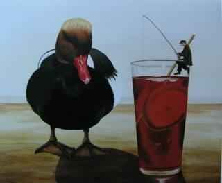 l'&eacute;tang rouge 65x54cm 1996