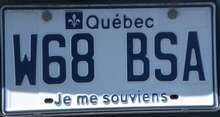 Plaque d'immatriculation au Québec Canada
